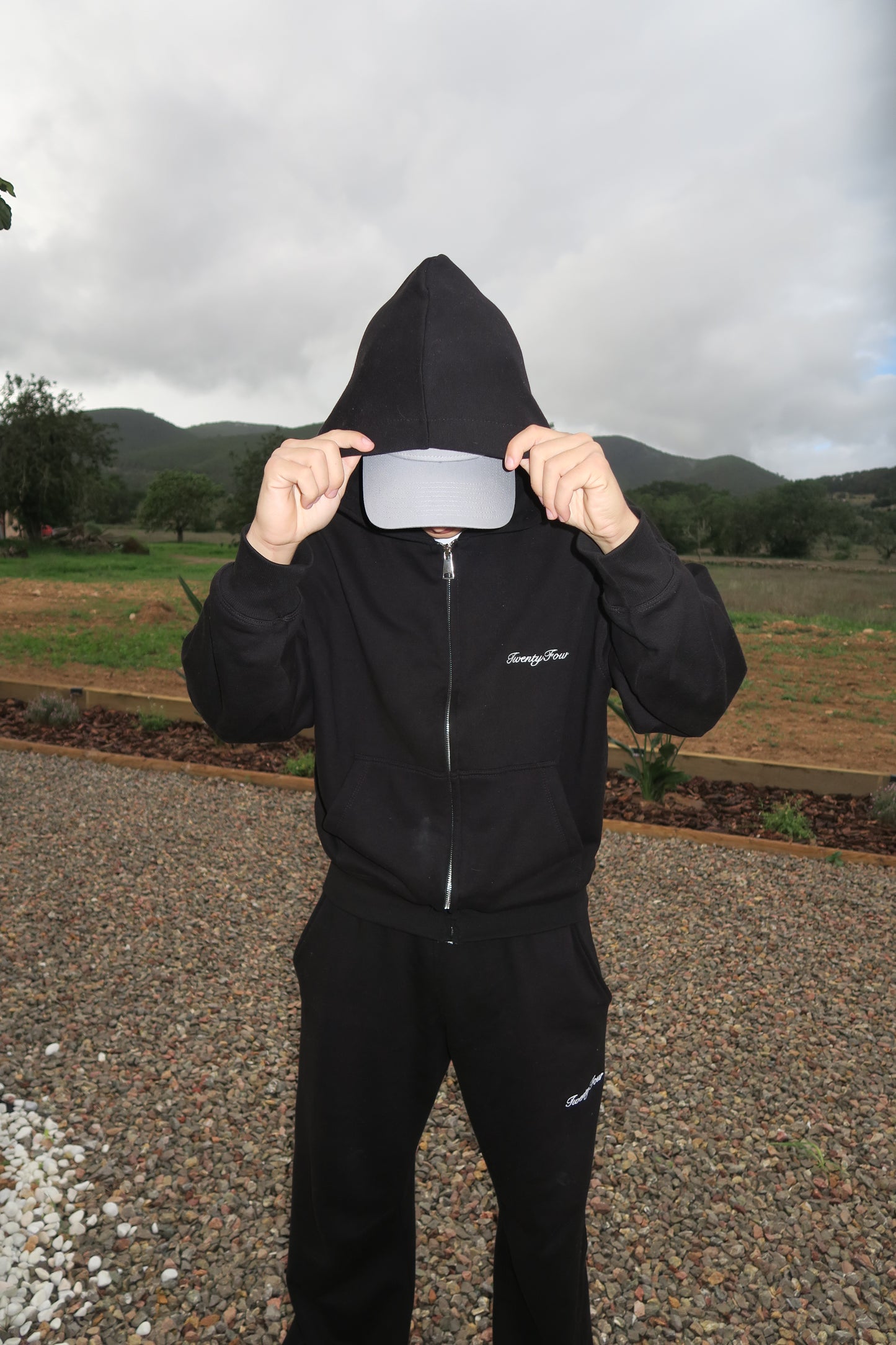 Zip hoodie black/white