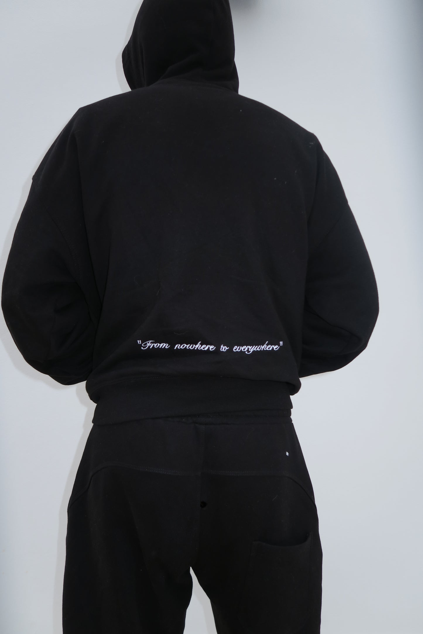 Zip hoodie black/white