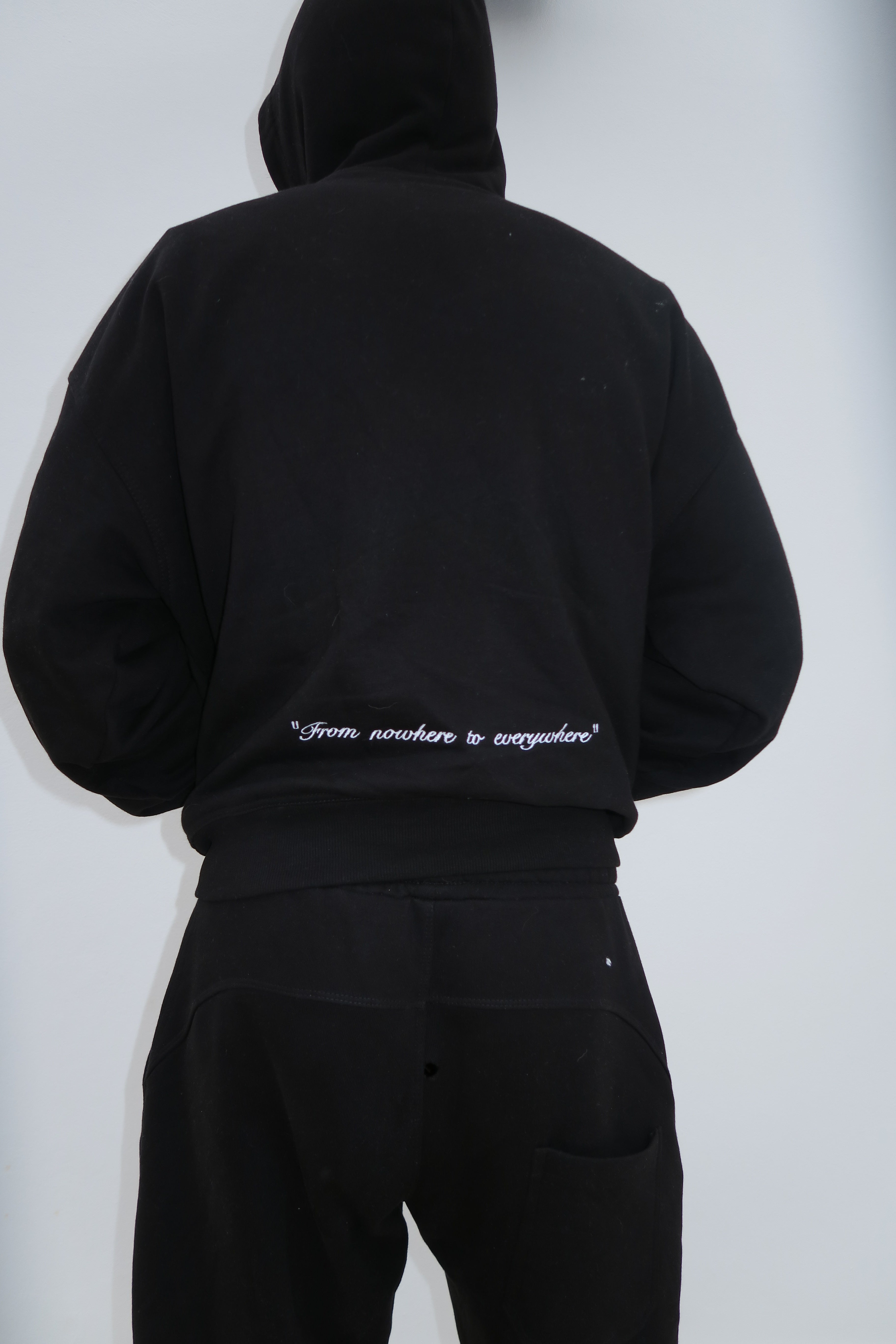 Zip hoodie black/white