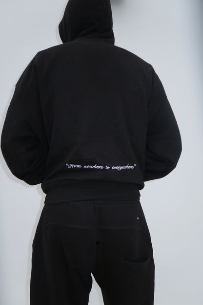 Zip hoodie black/white