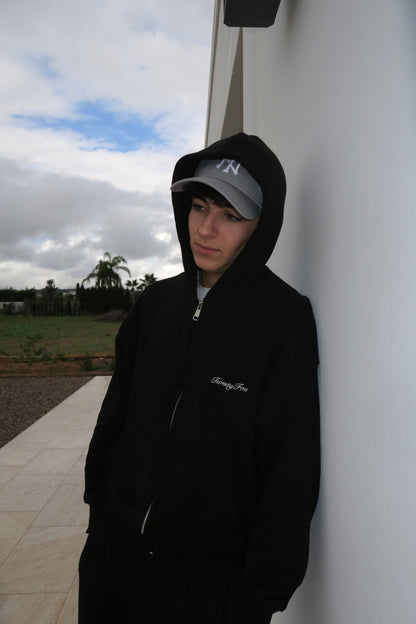 Zip hoodie black/white