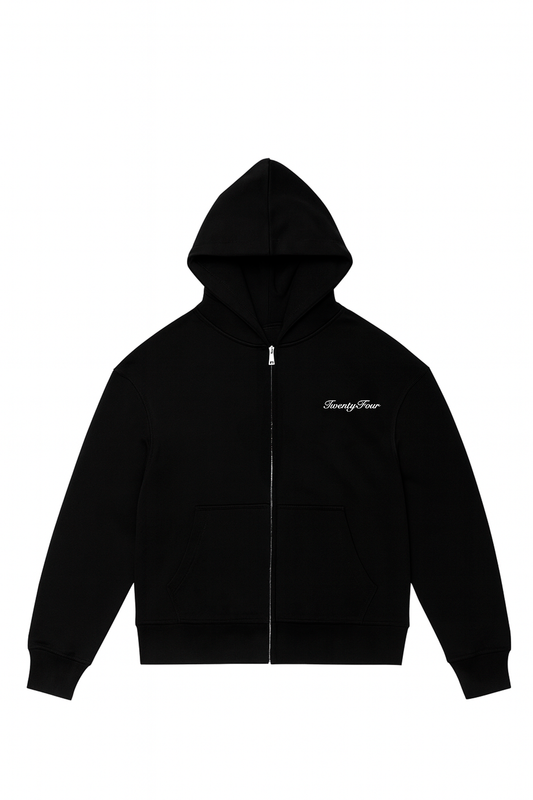Zip hoodie black/white